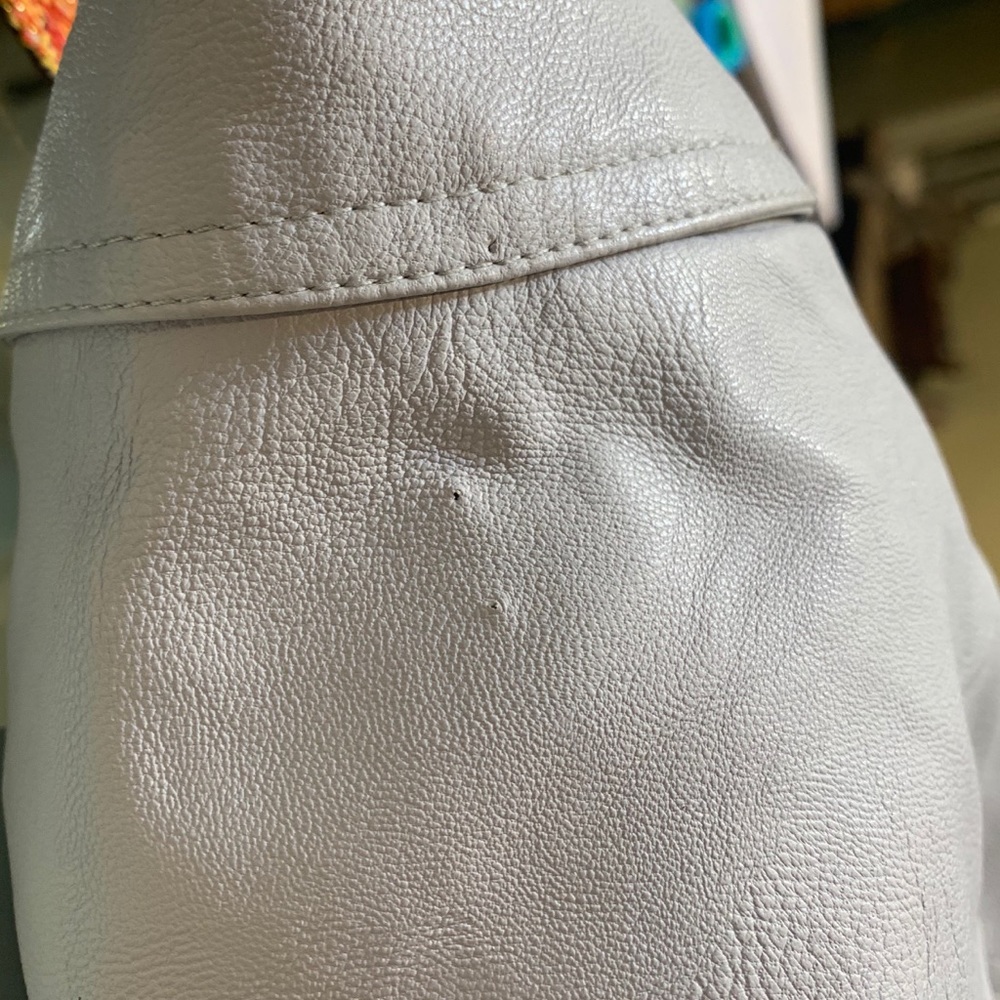 🐣New Look Petite Faux Grey Leather Moto Jacket - Picture 14 of 16